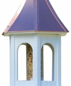 The Birdhouse Chick Copper Roof Bird Feeders Copper Roof Multi-Sided Bird Feeder - 28x10