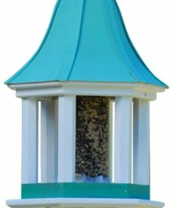 The Birdhouse Chick Copper Roof Bird Feeders Copper Roof Bird Feeder Column Style - 28x12