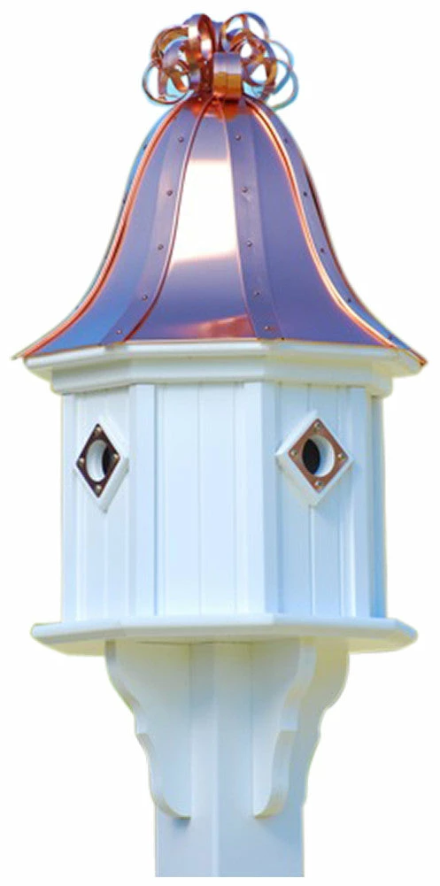 The Birdhouse Chick Copper Roof Birdhouse 34x14 Ribbon Detail 4 Portals