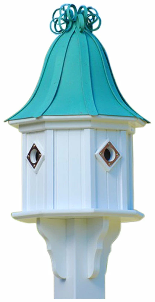 The Birdhouse Chick Copper Roof Birdhouse 34x14 Ribbon Detail 4 Portals