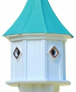 The Birdhouse Chick Copper Roof Birdhouse 34x14 Slope- 4 Portals Copper Roof Birdhouses
