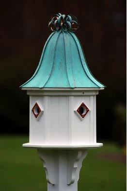 The Birdhouse Chick Copper Roof Birdhouse 34x14 Ribbon Detail 4 Portals
