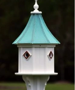 The Birdhouse Chick Copper Roof Birdhouse 34x14 Slope- 4 Portals Copper Roof Birdhouses
