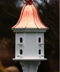 The Birdhouse Chick Copper Roof Birdhouses Copper Roof Dovecote Birdhouse 36x14 Ribbon Detail- 8 Perches