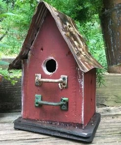 The Birdhouse Chick Barn Wood & Tin Rustic Birdhouses Church Birdhouses, Vintage-Rustic