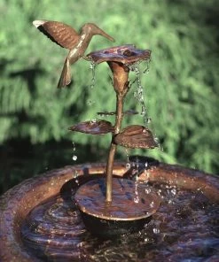 Ancient Graffiti Copper Hummingbird Birdbath Fountain/Dripper BirdBath Fountains, Misters & Wigglers