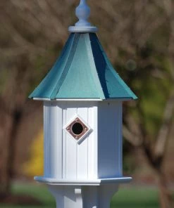 The Birdhouse Chick Copper Roof Birdhouse 28x10-Patina