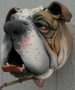 Doug Fey Bull Dog Ceramic Birdhouse