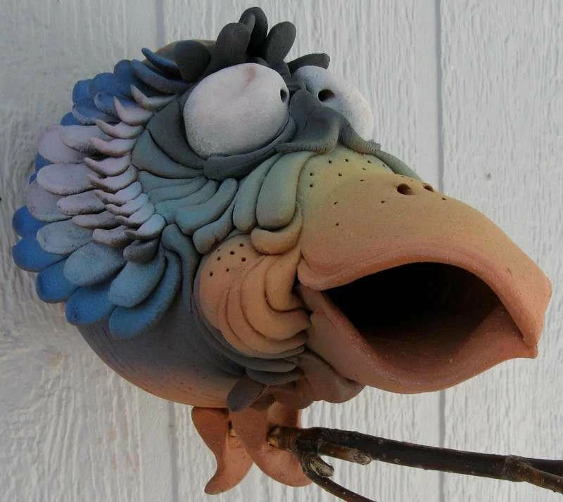 Doug Fey Colorful Looney Bird Birdhouse