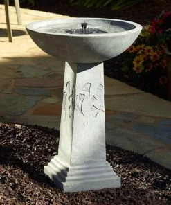 Smart Solar Staked & Pedestal Bird Baths Ginko Tall Solar Bird Bath
