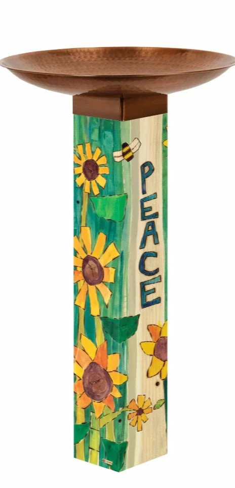 Studio M Peace Pedestal Bird Bath- Retired Design Staked & Pedestal Bird Baths