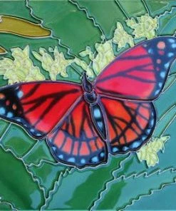 TileCraft Ceramic Art Tile-Butterfly 8x12 Plaques, Stepping Stones & Wall Decor