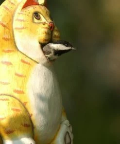 Bobbo Chillin' Orange Tabby Wood Birdhouse