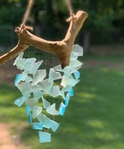 Garden Age Supply Driftwood & Sea Glass Wind Chime Wind Chimes