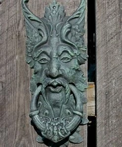 The Birdhouse Chick Green Man Cast Door Knocker-Gate Keeper Plaques, Stepping Stones & Wall Decor