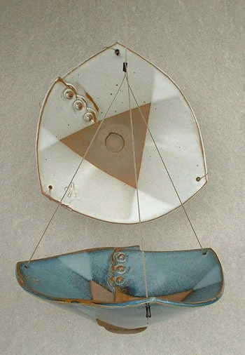 Anthony Stoneware Stoneware Hanging Bird Bath 10" Blue Or White