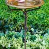 Ancient Graffiti Solid Copper Staked Bird Bath Staked & Pedestal Bird Baths