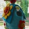 DZI Handmade Designs Unique Birdhouses Felted Wool Birdhouse-Flower Power